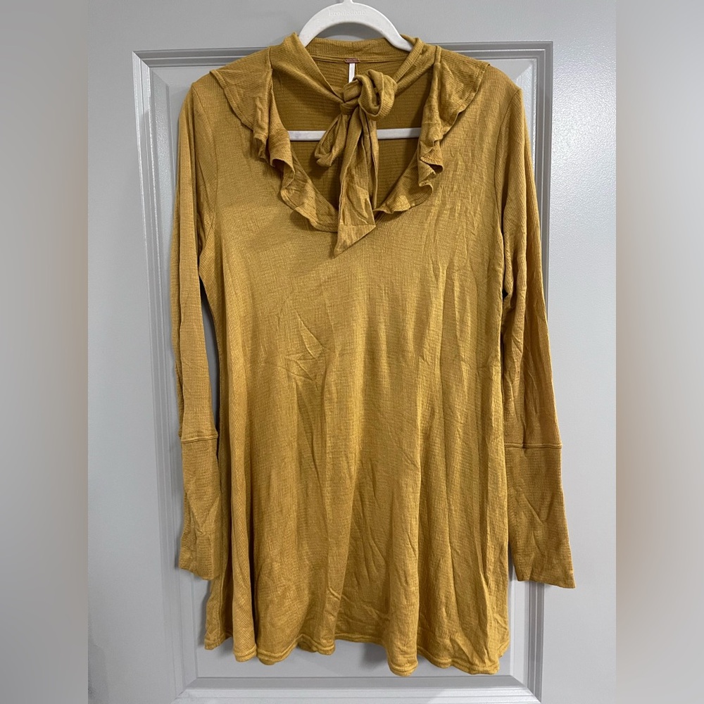 Free People Mustard Textured Dress - Picture 5 of 6
